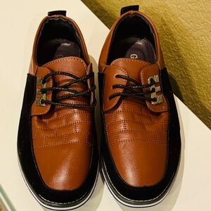 GATSBY Oxford Derby Leather Lace Up Dress Shoes Brown Men's Size 13 NICE